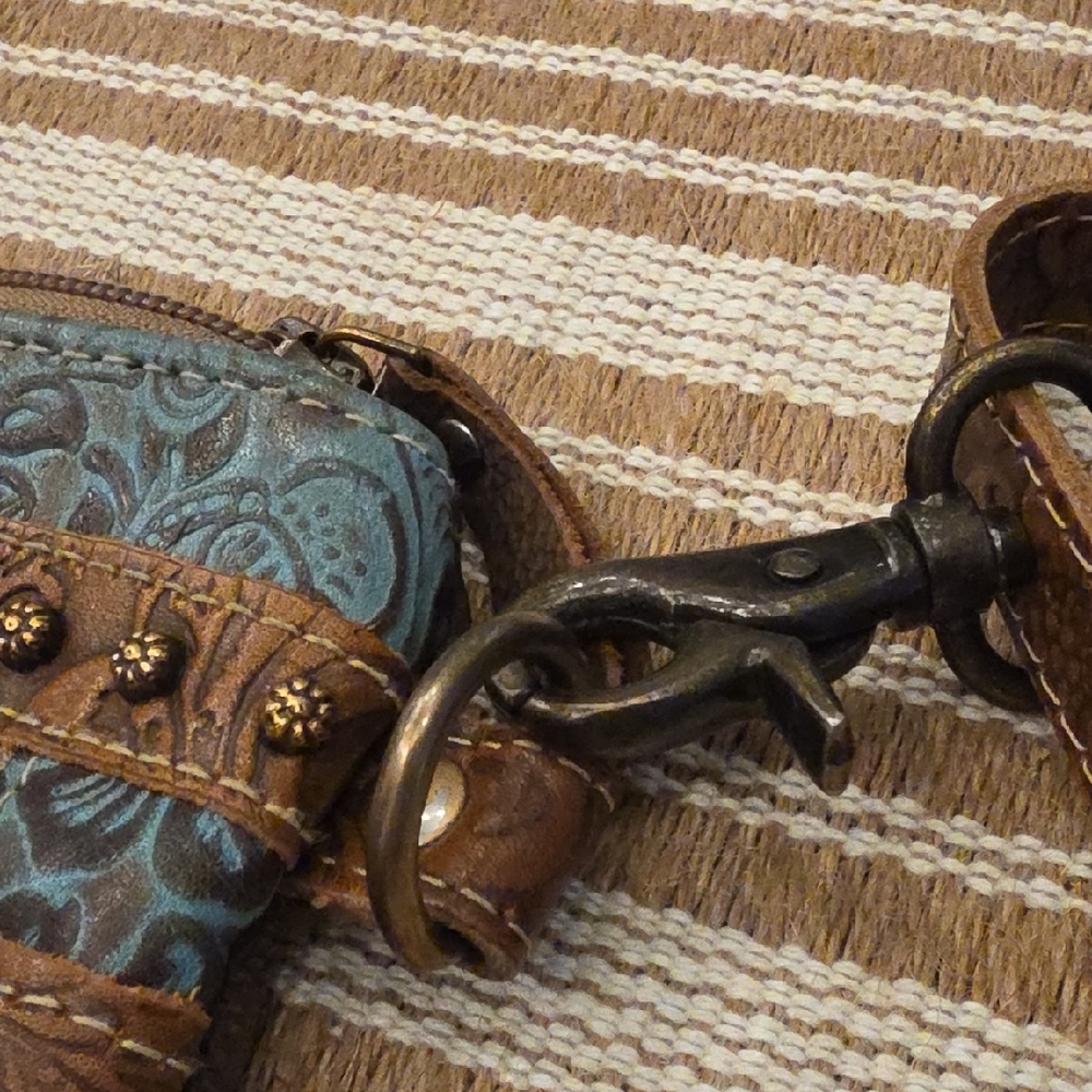 Brown and Blue Patterned Women's Bag - Picture 8 of 9